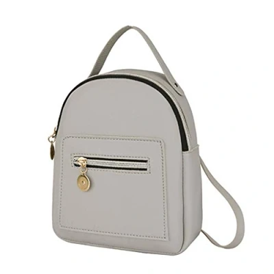 Image of Mini Backpack Women Girls Small Crossbody Purse Travel Shoulder Bags Handbag Wallet Leather Satchel School Bag Daypack Gifts for Her (Gray)