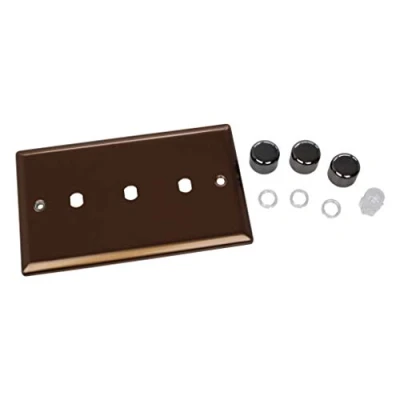 Image of Varilight WYD3.BZ Urban Brushed Bronze 3 Gang Dimmer Plate Only + Knobs