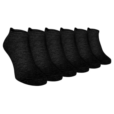Image of Sock Snob 6 Pack Mens Cotton Ankle Low Cut Short Quarter Gym/Trainer Socks (9 12, Black)