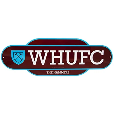 Image of West Ham United FC Retro Years Plaque (One Size) (Claret Red/Sky Blue)
