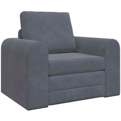 Image of vidaXL Floor Sofa Bed 2 in 1 Dark Grey 98x71x83 cm Velvet