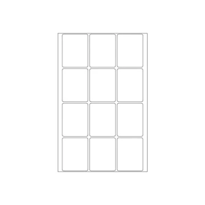 Image of HERMA Multi Purpose Labels, 12 Labels per Sheet, 32 Sheets, x 41 mm, 384 Self Adhesive Small Stickers, Blank Sticky for Office Kitchen Home, White