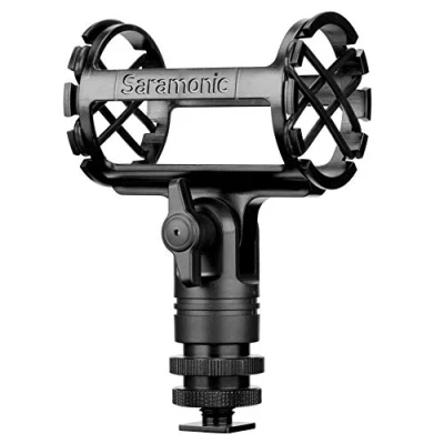 Image of Saramonic Universal Shock Mount for Shotgun and Pencil Microphones 0.74 0.86&quot; (19mm 25mm) in Diameter with Cold Shoe, 1/4&quot;, 3/8&quot;, &amp; 5/8&quot; Mounting Options (SR SMC3), 19 25mm