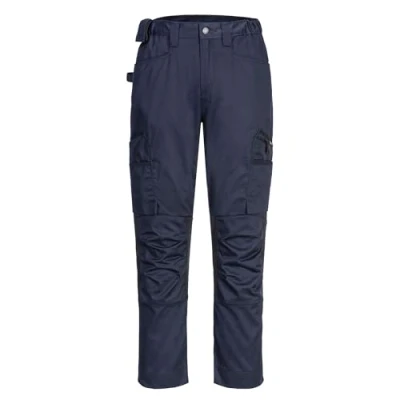 Image of Portwest CD881 Men&#039;s WX2 Work Trousers Slim Fit Eco Stretch Trade with Cargo and Knee Pad Pockets Dark Navy, 33