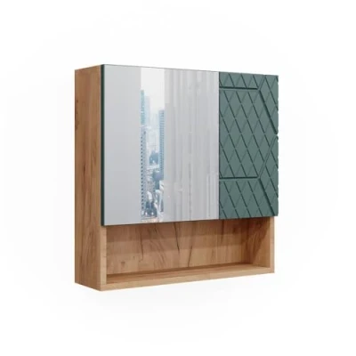 Image of Vicco Bathroom mirror cabinet Irma, Gold power oak/Green, 54 x 55 cm