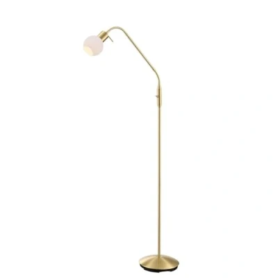 Image of Lindby floor lamp Elaina, brass coloured, 162cm, flexible, E14