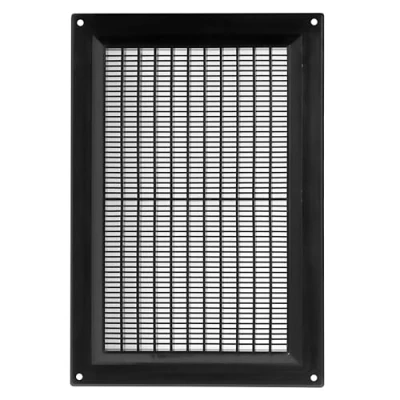 Image of Black Air Vent Grille 250mm x 170mm Flat Louvre Duct Ventilation Cover.