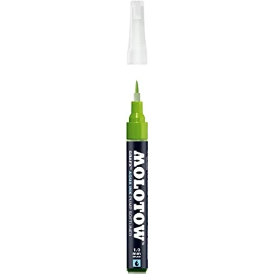 Image of MOLOTOW GRAFX Aqua Ink Soft Liner Brush Pump Marker, Yellow Green, 1 Each (727.016)
