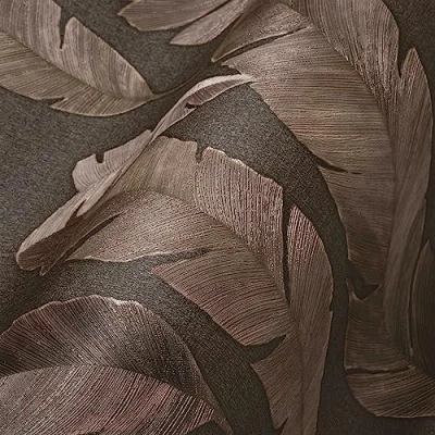 Image of Livingwalls Travel Styles Non Woven Wallpaper Botanical in Brown Tropical for Various Rooms 10.05 m x 0.53
