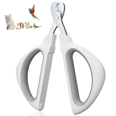 Image of Euqvunn Cat Claw Clipper, Professional Nail Clippers with Safe Positioning Hole, Kitten Clipper Suitable for Kittens, Guinea Pigs, Birds, Puppies, and Small Animals (Grey)