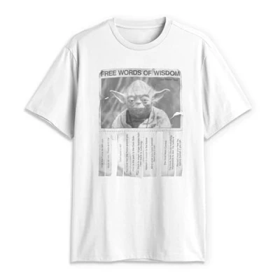 Image of STAR WARS Men&#039;s Words of Wisdom T Shirt, White, XXXL