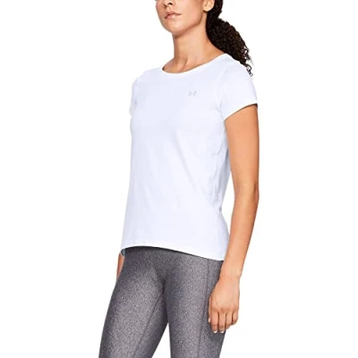 Image of Under Armour Women UA HeatGear Short Sleeve, Compression Undershirt for Exercise, Men&#039;s Gym Top with Fabric