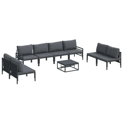 Image of Vidaxl Garden Sofa Set 9 pcs Anthracite Steel