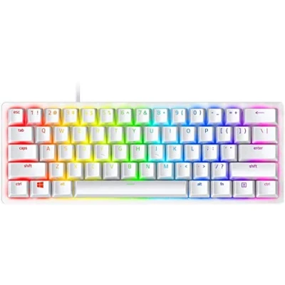 Image of Razer Huntsman Mini 60% Gaming Keyboard: Fast Keyboard Switches Linear Optical Chroma RGB Lighting PBT Keycaps Onboard Memory Mercury White