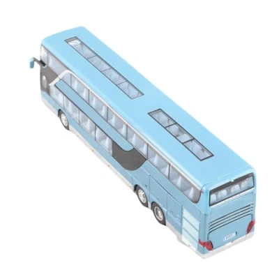 Image of Electric 1:50 Alloy Double Decker School Bus Pull Back Vehicles Car Model Set Toy with Light Music best Gift for Children Toddlers Kids[Blue]