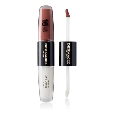 Image of NEW Dermacol 16 Hour Lip Colour, Highly Pigmented Glossy Stain, Two Phase Plumper Gloss, Kissproof Makeup Products with Matte and Glitter Finish, n.15, Dazzling Diva