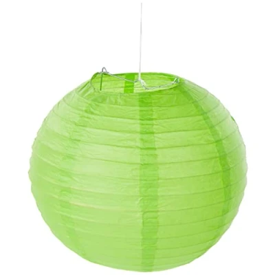 Image of Unique Party 64244 25cm Round Lime Green Paper Lantern