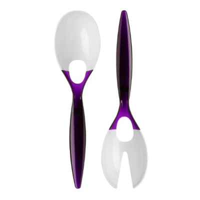 Image of Premier Housewares 805304 Salad Servers Set of 2, Purple, H4 x W26 D7cm