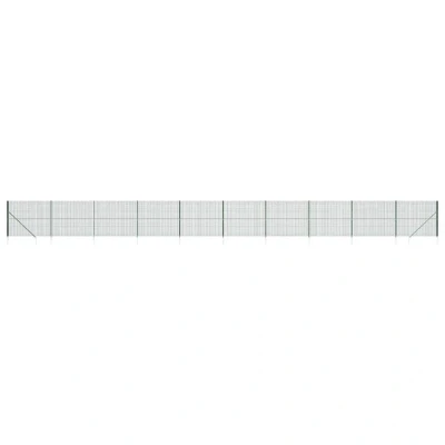 Image of vidaXL Wire Mesh Fence with Spike Anchors Green 1.6x25 m