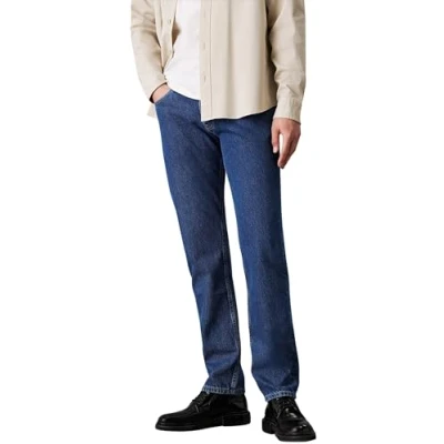 Image of Calvin Klein Men’s Straight Slim Fit Jeans, Blue (Denim Medium), 31W/34L