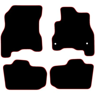 Image of Carsio Carpet Car Mats For Nissan Leaf (AZE0) 2013 2018 Tailored Fit Floor Mat Set Complete Accessory Black Custom Fitted All Weather, Anti Slip Backing &amp; Red Trim