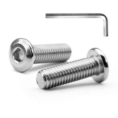 Image of MINHER M6 x 25mm 20Pcs Flat Head Hex Socket Cap Screws Bolts, Furniture 304 Stainless Steel 18 8, Full Thread (with Spanner)