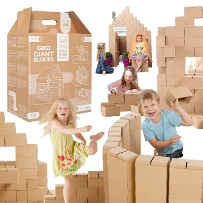 Image of GIGI BLOKS 200XXL giant building blocks with NEW interlocking system, amazing gift for girls and boys, limitless possibilities