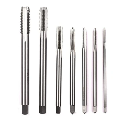 Image of ATOPLEE Metric Machine Thread Tap, 7pcs HSS Right Hand Extended Straight Flute Tap,Size M3 M4 M5 M6 M8 M10 M12