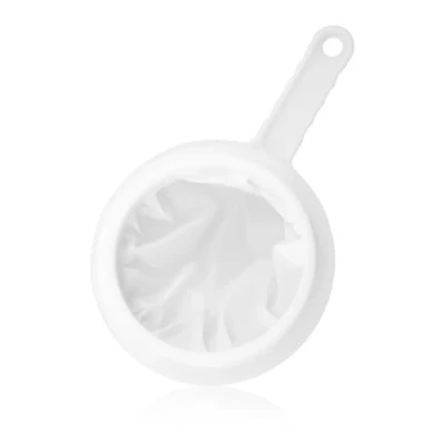 Image of Lotsdonxia Ultra Fine Mesh Strainer 200 Kitchen Sieve with Non Slip Handle, Nylon Filter for Soy Milk, Coffee, Juice, and Oils (White)