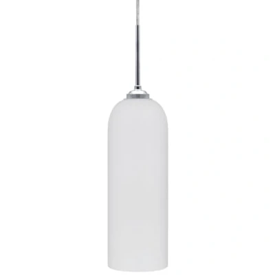 Image of Modern White Frosted Glass Ceiling Light Shade Pendant Tubular Lamp Chrome Holder H3134