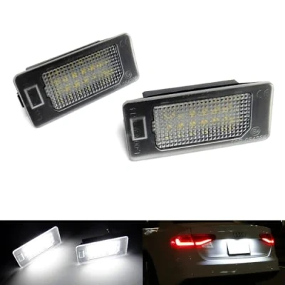 Image of RZG 2x LED Licence Number Plate Light White Canbus For A1 A3 S3 A4 S4 A5 S5 A6 A7 Q3 Q5 Q7 TT RS Cayenne