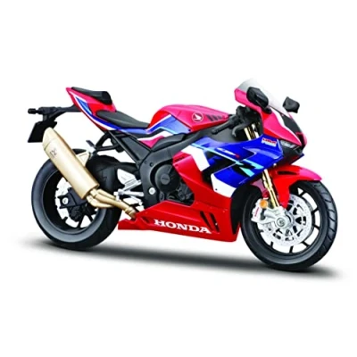 Image of Maisto Honda CBR 1000RR R Fireblade: 1:12 Scale Motorcycle Model with Suspension and Fold Out Side Stand 17 cm Red/Blue (5 20099)