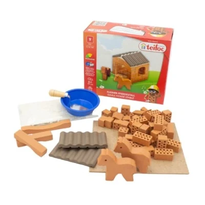 Image of Teifoc 1026 Brick Building Kit Small Horse Stable Construction with 50 Components, Figures, Farm Toy for Children from 6 Years