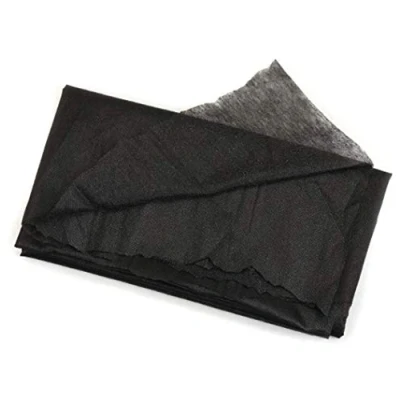 Image of Iron On Fusible Interfacing Black Heavy Weight Fabric 100cm Wide Per Metre