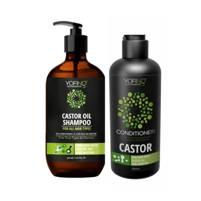 Image of Castor Oil Shampoo and Conditioner with Biotin For Hair Growth Sulfate Free Paraben