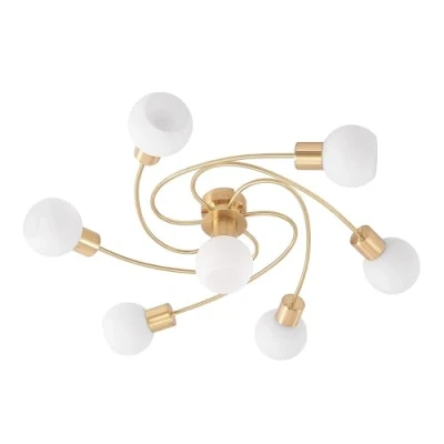 Image of Ceiling Light &#039;Ciala&#039; dimmable (Modern) in Gold Made of Metal for e.g. Living Room &amp; Dining (7 Sources, E14) from Lindby lamp, lamp