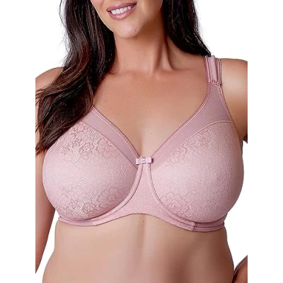 Image of Berlei Womens B521 Beauty Everyday Underwired Minimiser Bra Pink material_polyamide Size 38FF