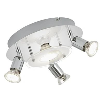 Image of Briloner Orna LED ceiling light, rondel, 4 bulb, chrome