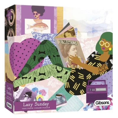 Image of Lazy Sunday 1000 Piece Jigsaw Puzzle Art Fashion Sustainable for Adults Premium 100% Recycled Board Great Gift Gibsons Games