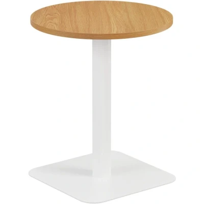 Image of Vivace 600mm Mid Table Oak Top and White Legs Ref CH2684WHNO