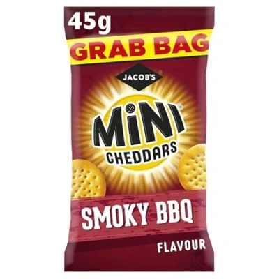 Image of Jacob&#039;s Mini Cheddars Smoky BBQ Grab Bag, 45 g (Pack of 30)