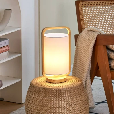 Image of Pauleen Woody Charm table lamp, fabric and wood