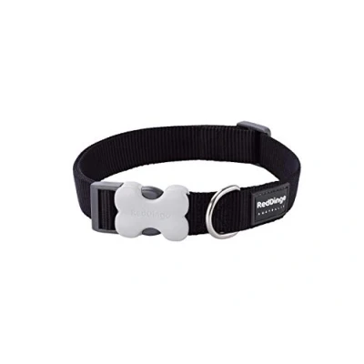 Image of Red Dingo Bucklebone Dog Collar Plain, Black, X Small 12mm