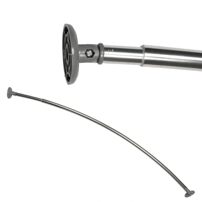 Image of Croydex Shower Curtain Rod, Aluminium, Chrome, One Size