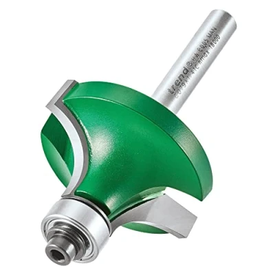 Image of Trend CraftPro Bearing Guided Round Over Router Cutter, 1/4 Inch Shank with 12.7mm Radius and 19.1mm Cut Length, Carbide Tipped, C079X1/4TC