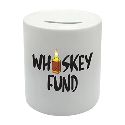 Image of BS009 Whisky Fund Novelty Gift Printed Ceramic Piggy Bank Money Saving Box