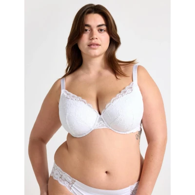 Image of Lindex BRA Lilja IRIS LACE Triangle bra, Women&#039;s, Size: 36DD, White