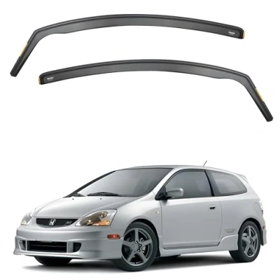 Image of iSpeed Wind Deflectors For Honda Civic mk7 / Type R EP2/EP3 2001 2005 3 Door Hatchback 2pc Set Accessories