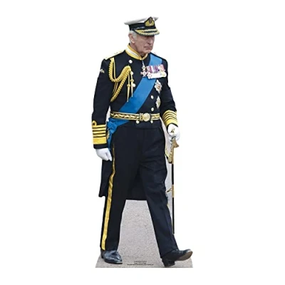 Image of Star Cutouts SC4648 King Charles Marching Mini Cardboard Cutout III Coronation Decoration