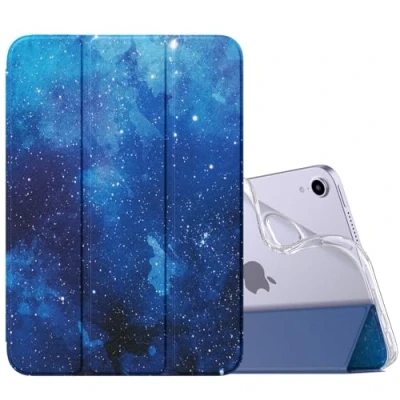 Image of MoKo Case Fit New iPad Mini 7 (A17 Pro) 2024, 6th Generation 2021 (8.3 inch), 6 Case, Soft TPU Translucent Frosted Back Cover for 7th, Blue Starry Sky